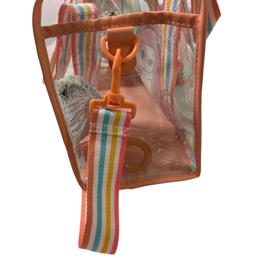 Disney Ariel Clear Crossbody Bag Rainbow Strap Pink Trim Adjustable Strap - Picture 7 of 16